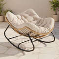Oversized Papasan Rocking Chair Outdoor, Comfy Patio Papasan Egg Rocker by Micleed