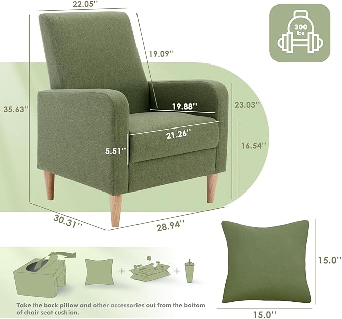 COLAMY Mid-Century Modern Upholstered Accent Chair - Image 2