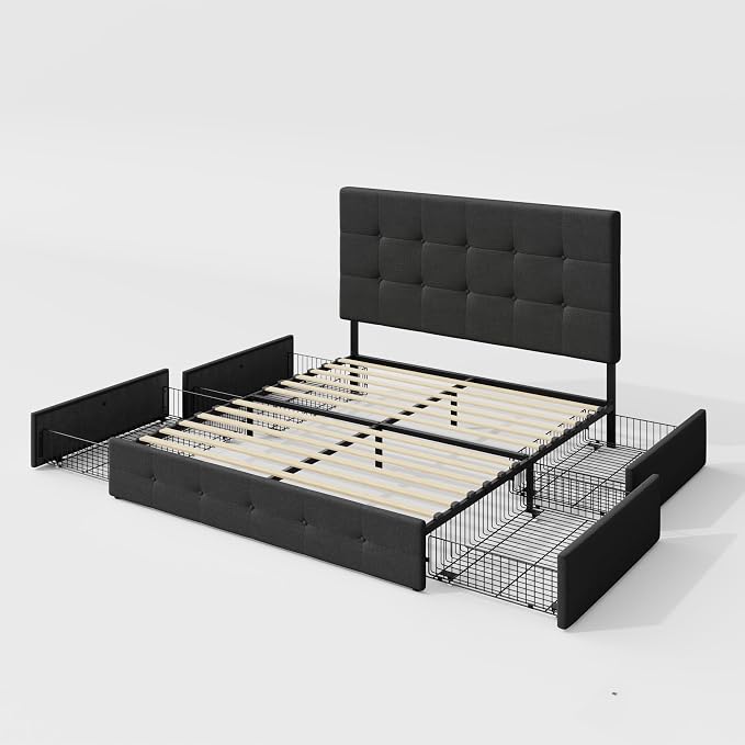 Allewie Upholstered Queen Size Platform Bed Frame - Image 9