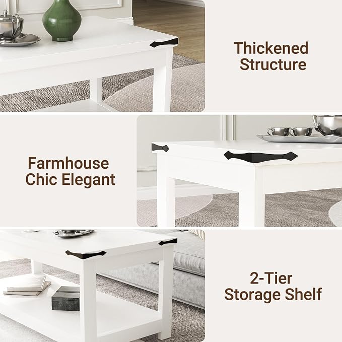 Homieasy 43.3” Rectangular Coffee Table - Image 6