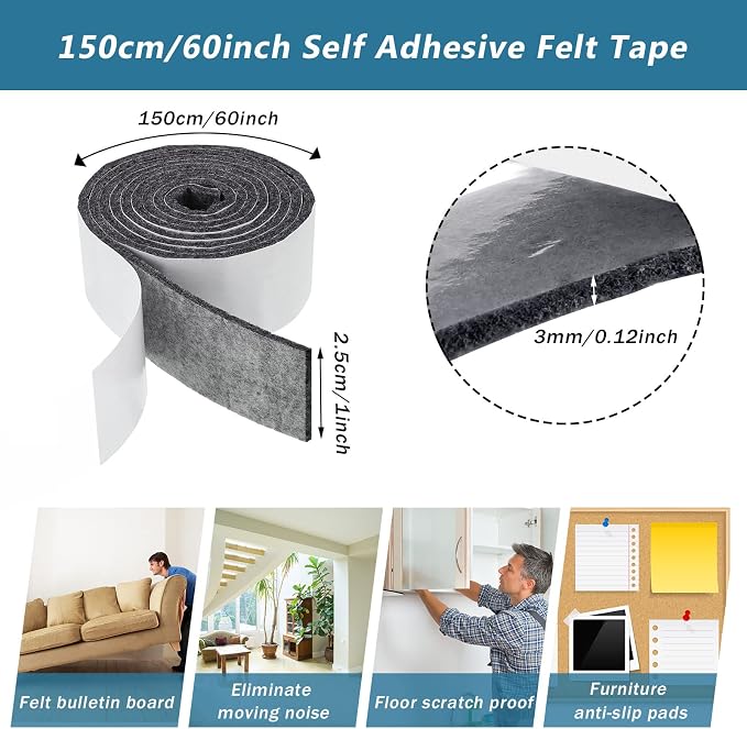Shappy 2 Packs 120 x 1 x 0.12 Inch Felt Strips - Image 2