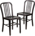 Flash Furniture Gael Commercial Grade 2 Pack Black-Antique Gold Metal by FlashFurniture