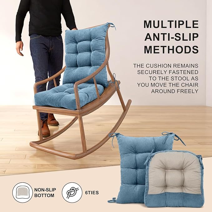 Lokex Rocking Chair Cushion Only, Tufted Non-Slip Comfortable Rocking Chair - Image 6