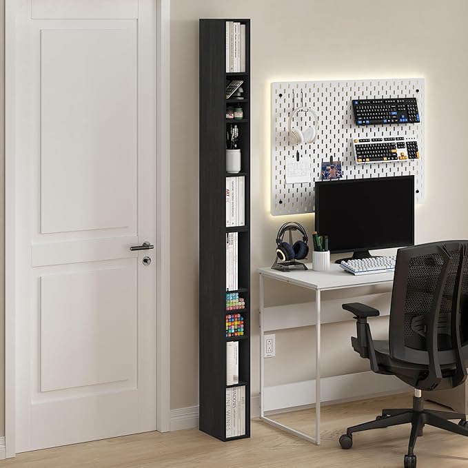 Furinno Fulda Book Shelf, 10-Tier Bookshelf, Space Saving Storage Shelf Bookcase - Image 2