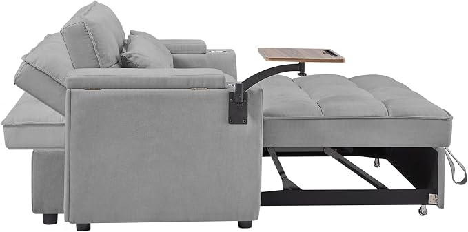 Auvsoce 65'' Convertible Sleeper Sofa Bed - Image 7