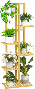 ROMGUAR CRAFT 6 Tier Bamboo Plant Stand Indoor, Wood Tall Flower Holder Corner by ROMGUAR+CRAFT