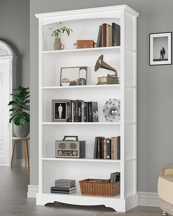 TVU 5-Tier Wooden Bookshelf, 31.5" W x 65" H ×9.9" D Bookshelf - Image 2