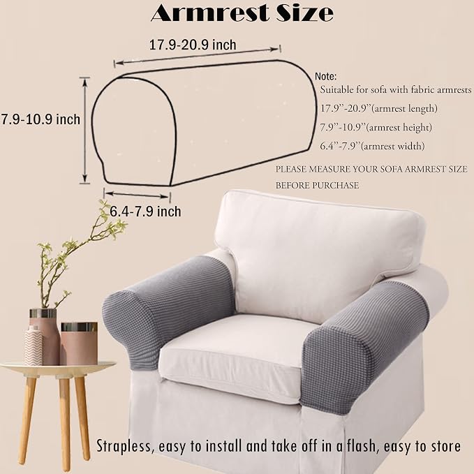 Sofa Arm Chair Covers, Couch Armrest Armchair Covers, Stretch Anti-Slip - Image 3