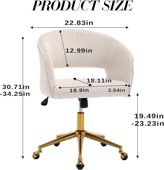 KCC Home Office Chair Swivel Desk Chair Accent Armchair Upholstered Modern - Image 3