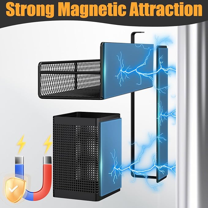Magnetic Spice Rack for Refrigerator, 6 Pack 100% Metal Strong Magnet Shelf - Image 3