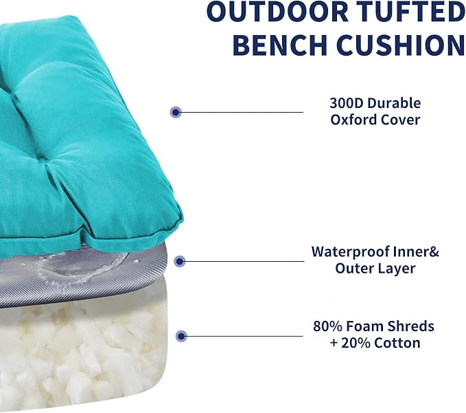 IPYNBAP Outdoor Bench Cushion, Waterproof Bench Cushion - Image 3