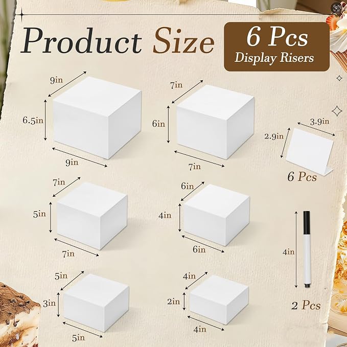 6 Pcs Buffet Risers, Display Stand Shelf - Image 2