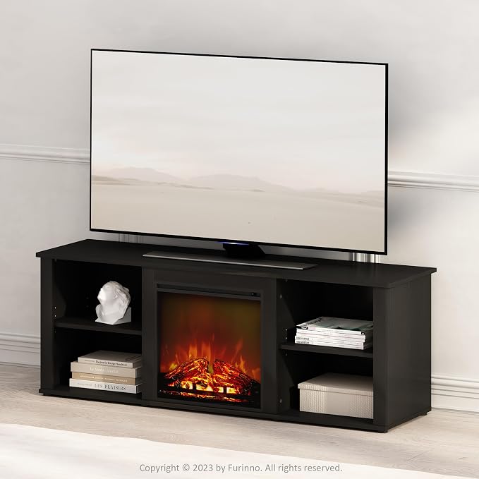 Furinno Jensen Fireplace TV Stand, NO Heat Decorative Electric Fireplace TV - Image 3