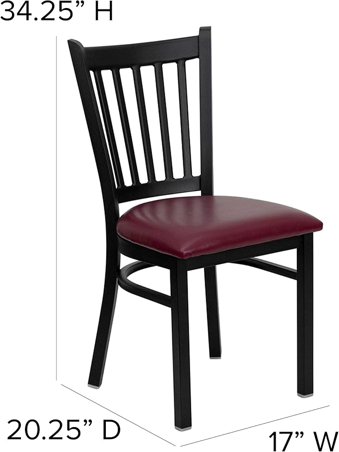 Flash Furniture HERCULES Series Black Vertical Back Metal Restaurant Chair - Image 3