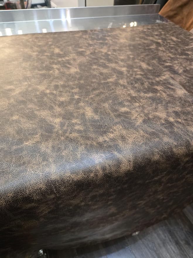 Brown Vintage Distressed Soft Faux Leather Fabric PU Peta Approved Vegan - Image 3