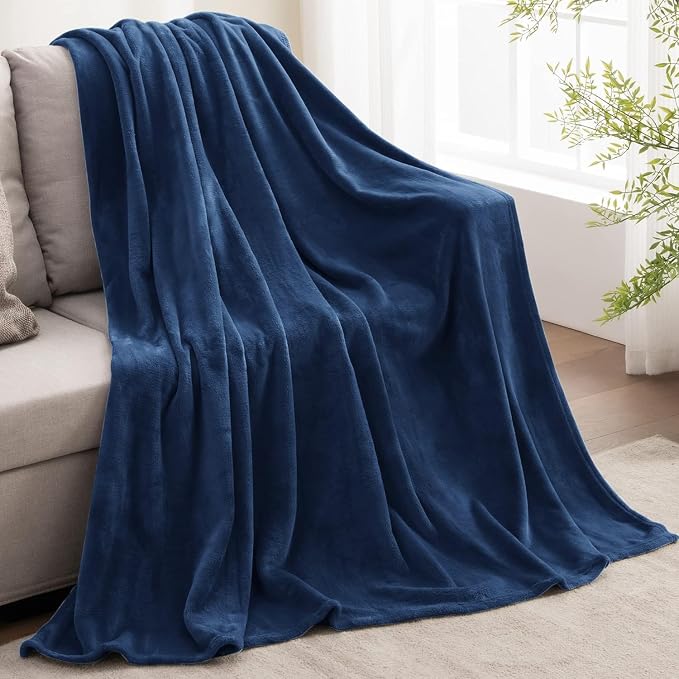 BEDELITE Fleece Blanket Navy Blue Throw Blanket - Image 5