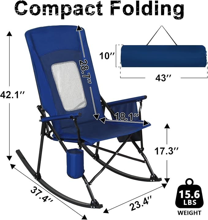 Romswi 2 Pack Rocking Camping Chair - Image 3