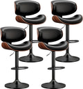 YaFiti Bar Stools Set of 4, Bentwood Adjustable Height Swivel Bar Stools by YaFiti