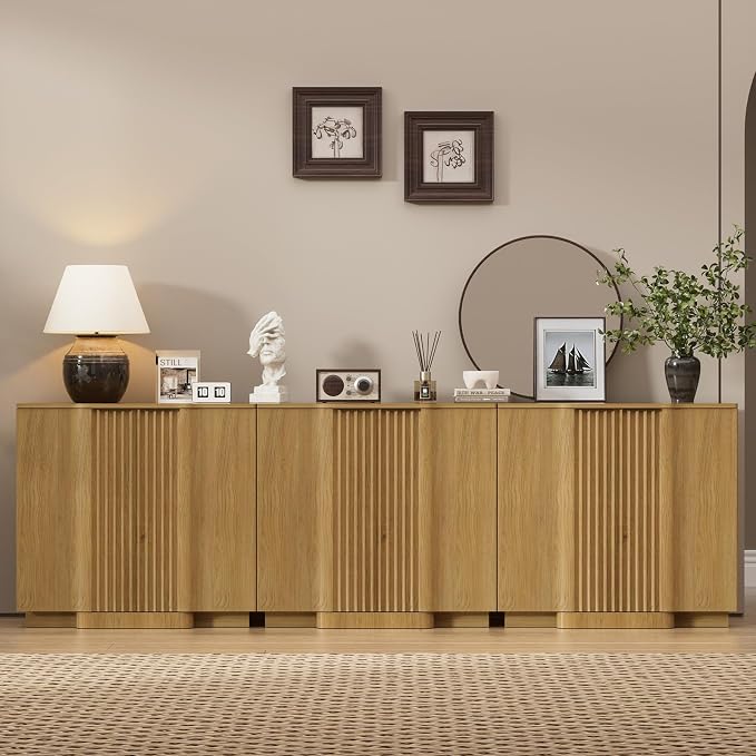 Brafab Buffet Cabinet, 94.5" Modern Farmhouse Accent Sideboard Cabinet by Brafab