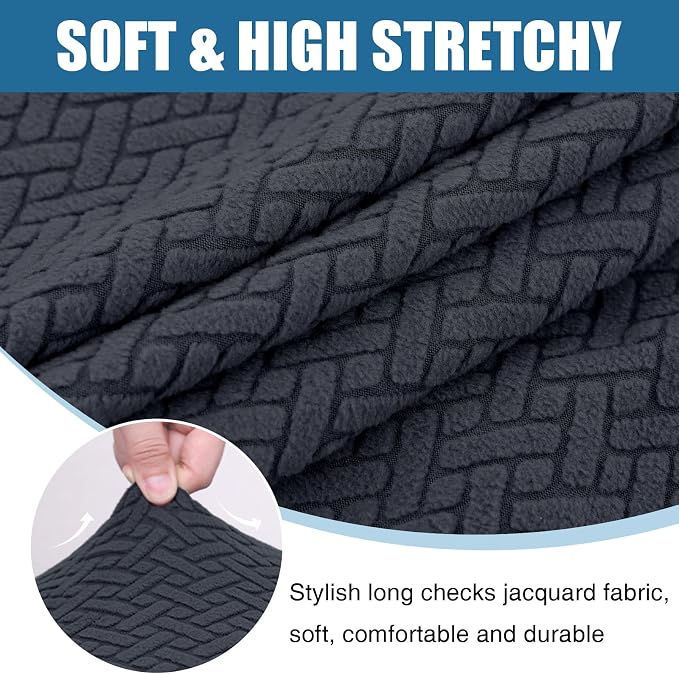 Smiry Waterproof Couch Cushion Covers, Stretch Jacquard Sectional Couch Covers - Image 7