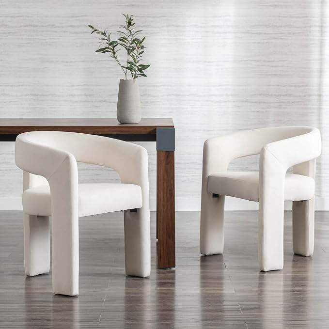 BESTANO Set of 4 Modern Velvet Fabric Upholstered Dining Chairs - Image 6