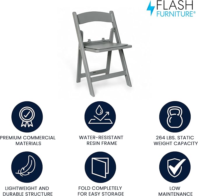 Flash Furniture Hercules Kids Gray Resin Folding Chair - Image 4