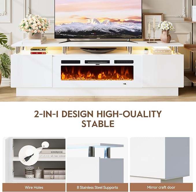 70" TV Stand for Living Room, Entertainment Center & Media Console - Image 9