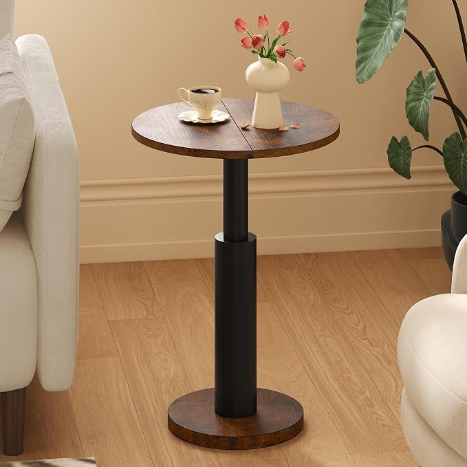 LAATOOREE Round Side Table, Accent Drink Coffee Table, Spacious Top, Thick by LAATOOREE