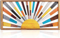 IARTTOP Large Boho Sun Wall Art Framed Wooden Art Wall Decor Rainbow Sun Rising by IARTTOP