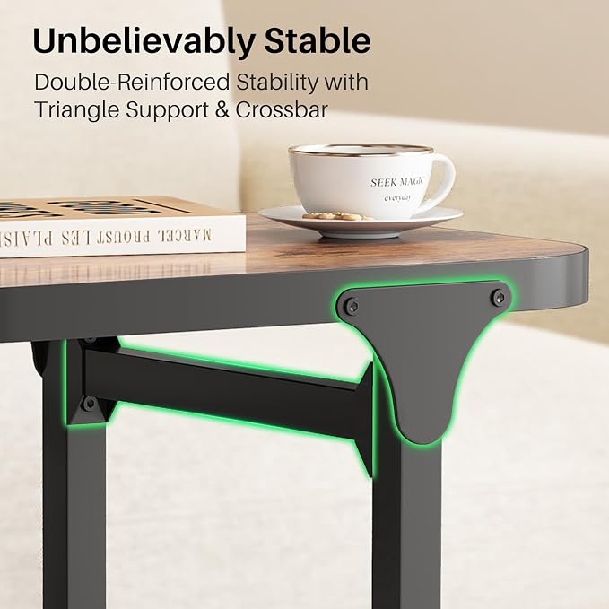 Kitstorack Ultra Stable & Durable End Table, Ajustable Height C Shaped Side - Image 4