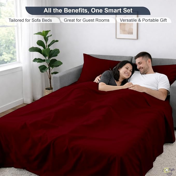 Cottington Lane Sleeper Sofa Sheets Queen Size, 4 Piece Premium Quality 100% - Image 6