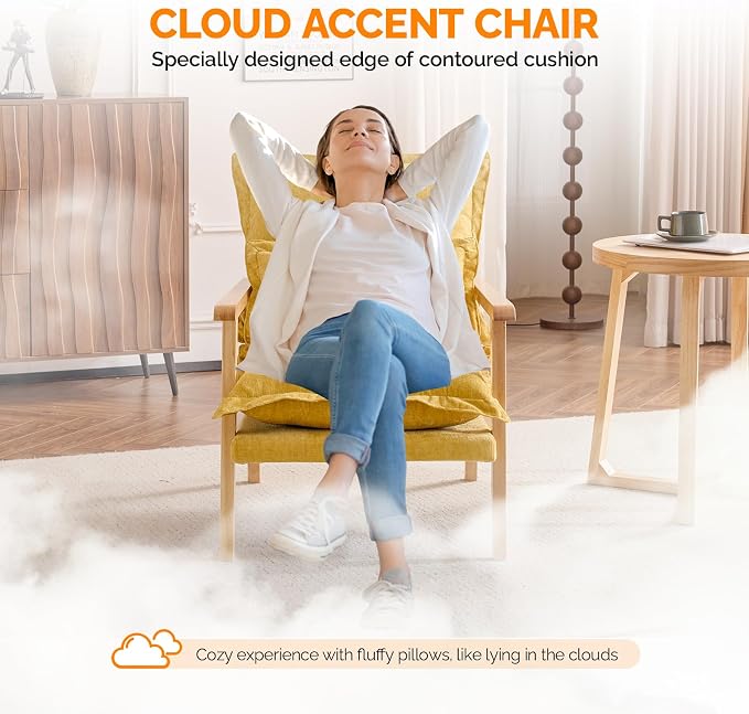 VINGLI Mid-Century Modern Cloud Accent Armchair - Image 4