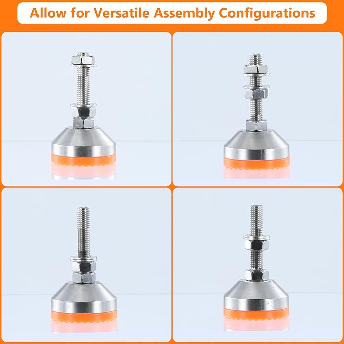 Heavy Duty 2000 lb Capacity Stainless Steel Adjustable Leveling Feet - Image 4