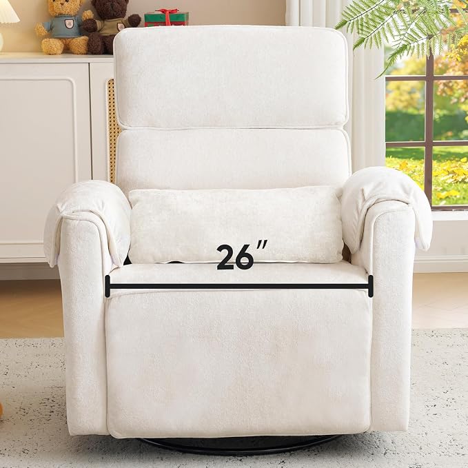 Oversized Power Rocker Recliner Chair, Chenille Glider Rocking Nursery Chair by Rhevoy