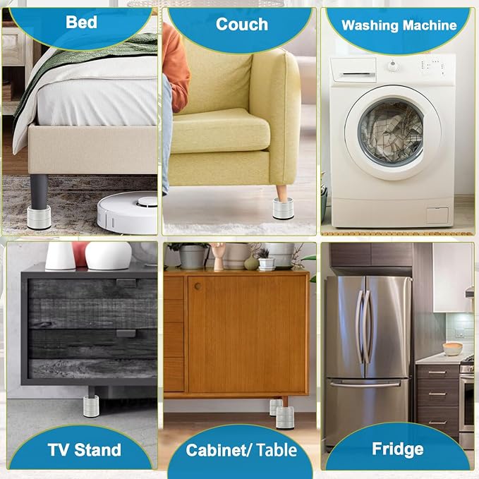 Bed Risers 1 inch, 2 inch, 3 inch, 4 inch Heavy Duty, Adjustable Furniture Riser - Image 6