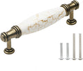 Set of 4 Marble Ceramic Handle Antique Cabinet Door Pull Modern Euro Style by Pxyelec