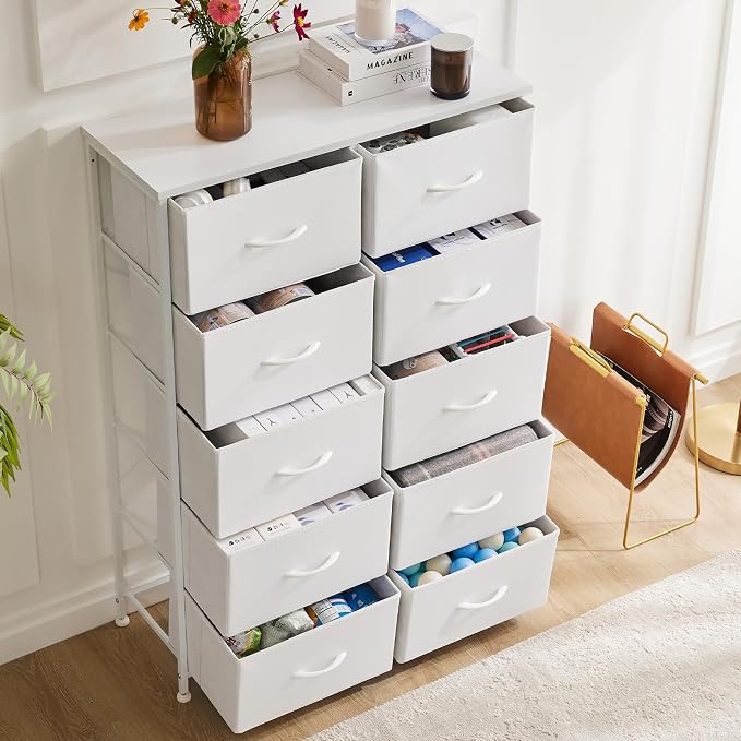 DUMOS Dresser for Bedroom, 10 Storage Drawers, Wide Fabric Closet Chests - Image 8