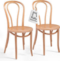 1018 Hairpin Bentwood Dining Chairs Set of 2 | Natural Handcrafted Wood Frame by Unknown