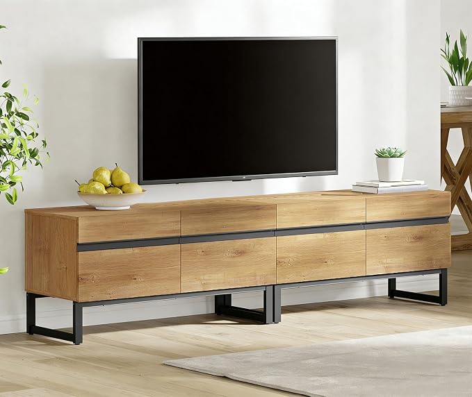 WAMPAT Modern TV Stand for 50-75 Inch TVs, Wood Entertainment Center - Image 3