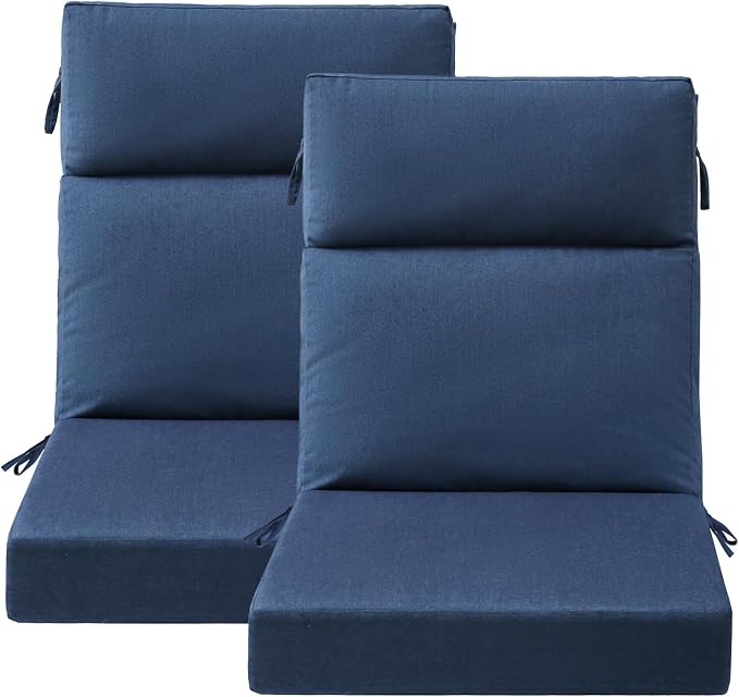 Unimatta Sunbrella Outdoor High Back Chair Cushion Seat Pads, 44 x 21 Inch by Unimatta