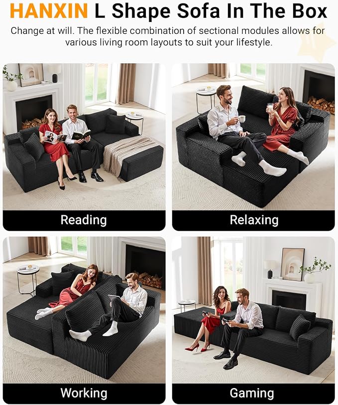 Cloud Sectional Couch, 105 Inch Modular Sectional Sofa - Image 3