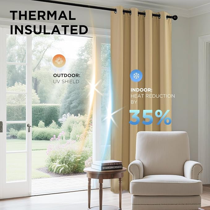 Joydeco Blackout Curtains 108 Inch Length 2 Panels Set, Thermal Insulated Long - Image 4