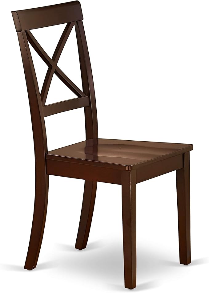 East West Furniture DLBO5-MAH-W 5 Piece Dining Room Table Set Includes a Round - Image 6
