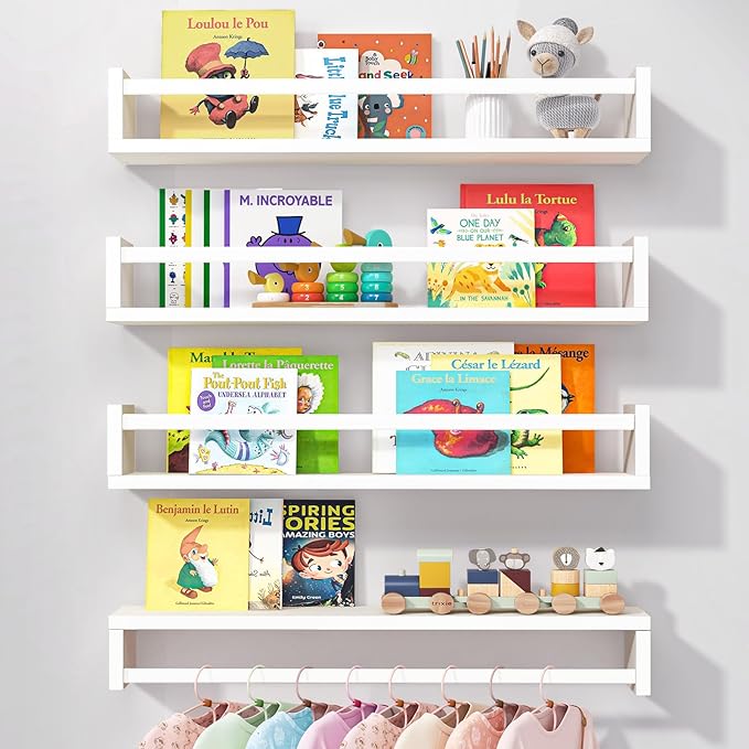 Fixwal Nursery Book Shelves, 23.6 Inch Floating Bookshelves by Fixwal