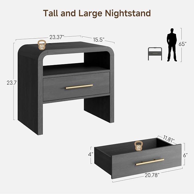 Fatmok 4-Piece Modern Bedroom Furniture Set, 2 Nightstands - Image 2