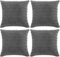 Fancy Homi 4 Packs Dark Grey Decorative Throw Pillow Covers 22x22 Inch by Fancy+Homi