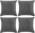 Fancy Homi 4 Packs Dark Grey Decorative Throw Pillow Covers 24x24 Inch by Fancy+Homi