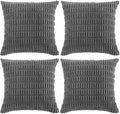 Fancy Homi 4 Packs Dark Grey Decorative Throw Pillow Covers 20x20 Inch by Fancy+Homi
