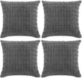Fancy Homi 4 Packs Dark Grey Decorative Throw Pillow Covers 18x18 Inch by Fancy+Homi