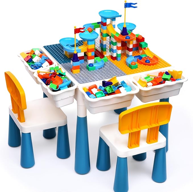 Arscniek Toddlers Activity Table 7 in 1 Kids Activity Tables and Chair Set by Arscniektoysforkid